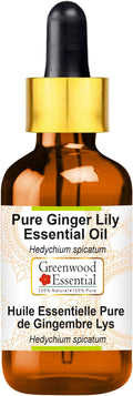 Greenwood Essential Pure Ginger Lily Essential Oil (Hedychium spicatum) with Glass Dropper Steam Distilled 30ml (1.01 oz)