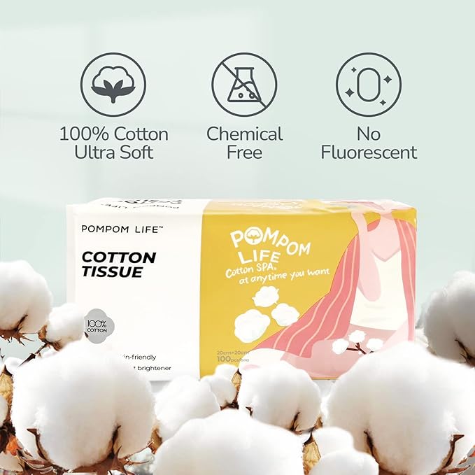 Disposable Face Towel 300 Cont, 7.9"X7.9"Clean Face Towelettes for Washing Face, 100% Cotton Soft Dry Wipe, Biodegradable Face Towels & Facial Tissuel Travel Size for Cleaning,Makeup Removal