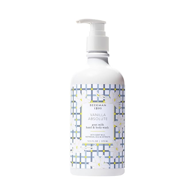 Beekman 1802 Goat Milk Hand Wash, Vanilla Absolute - Scented - 12.5 oz - Cleanses, Softens & Nourishes Skin - Good for Sensitive Skin - Cruelty Free - Ready For Use, Pump Inserted