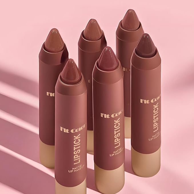 Noerrors 3Pcs Nude Light Brown Rose Lip Liner and Lipstick Set for Women Crayon Combo Matte 24 Hour Lip Liner Pencil Set Long Lasting 24 labial mate 24 horas originales Flawless Gradual Ombre Effect