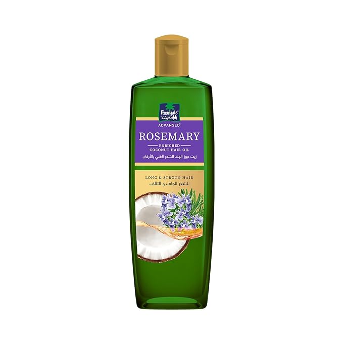 Parachute Advansed Rosemary Hair Oil with Coconut| For 2x Longer & Thicker Hair| Reduces Hairfall & Strengthens Hair| All Hair Types|No Parabens & Silicones| 10.1 Fl.oz.