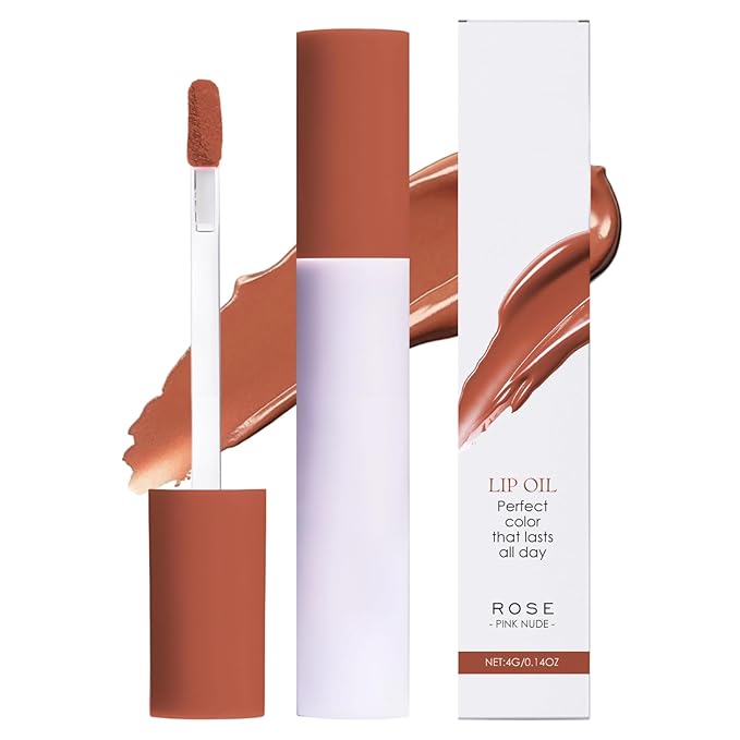 Lips Staining Lip Oil, 2026 New Lip Tint Lips Oil Long-Lasting Moisturizing, Plumping Hydrating Glossy Lip Glosses, Glossy Lip Stain Creamy Texture for Girl and Women (ROSE)