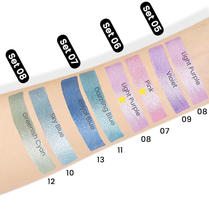 evpct 2Pcs Cream Eyeshadow Sticks Set for Eyes Vioiet Pink & Light Purple Shimmer Eye Crayon Shadow Brightener Stick Pencil Pen Bulk sombras en crema para ojos 07+08