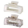 Hair Claw Clips Cutout Tortoise Shell Celluloid Hair Jaw Clips 3 Inches French Design Rectangle Hair Clamp for Women Ladies Mother (2 Pack)