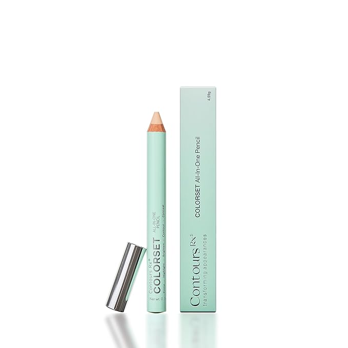 Contours Rx COLORSET All-in-One Pencil – Brighten, Highlight, Prime, Contour & Conceal | Smooth Canvas for Eye Shadow & Uneven Skin Tone | Hydrating, Vegan & Gluten-Free