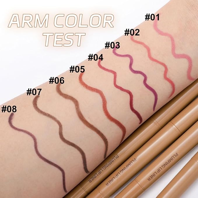 Saddle Brown Matte Lip Liner Pencil, Plump Lip Liners Long-Lasting Creamy Formula, With Silicone Smudger for Define Contours & Sculpting Lip, Waterproof Non-Staining Crayon Lip Liner 07#