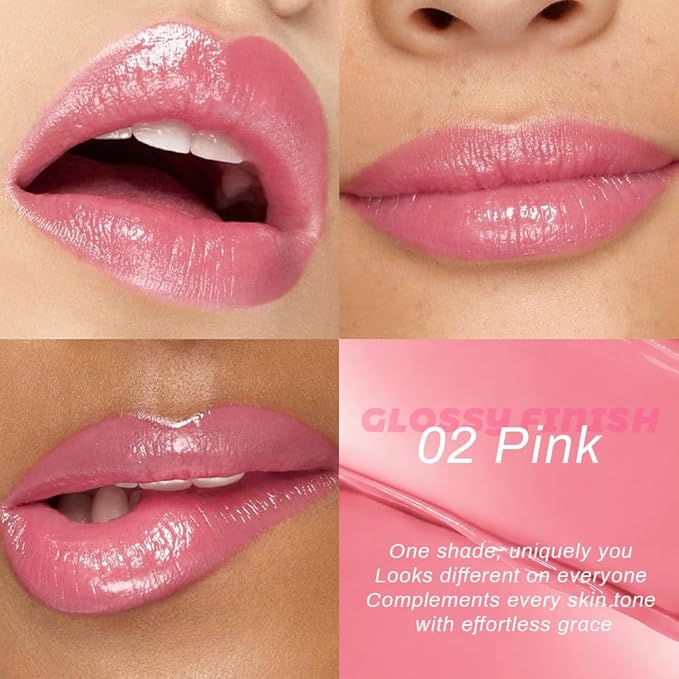 Honey Lipstick Tinted Lip Balm - Shine Moisturizing Lipstick for Women, Natural Nourishing Hydrating Lip Gloss Stain for Dry Lips, Tint Sheer Lightweight Makeup, Vegan - 2Pc Dusty Pink & Pink