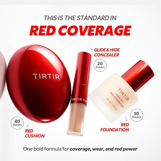 TIRTIR Mask Fit Red FoundationㅣLong Lasting Flawless Coverage, Energy Essence, Lightweight, Hydrating, Pore-Blurring, Breathable Satin Finish, Makeup, Radiant Skin, #33N Macchiato, 1.01 Fl Oz