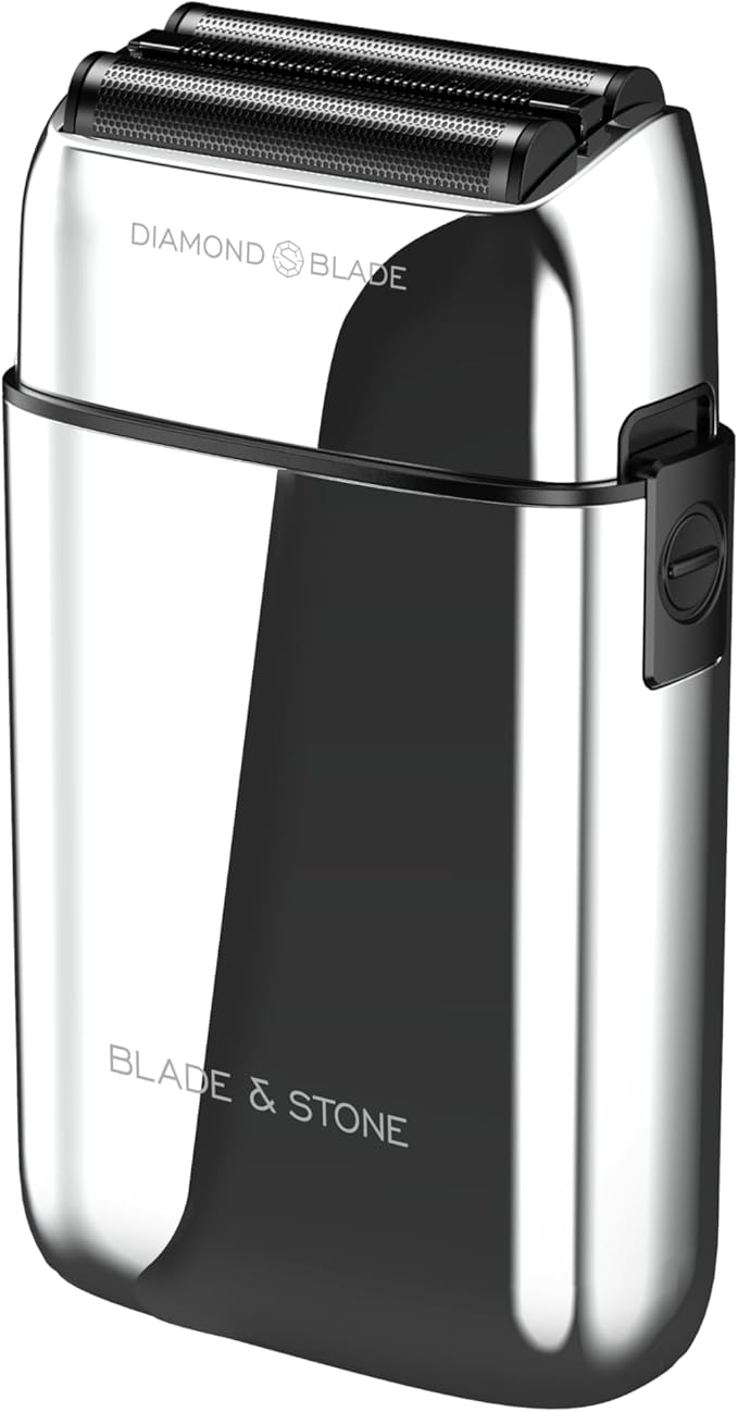 Blade & Stone PS501 Foil Shaver for Men – Dual Foil Cordless Shaver with Graphene-X Blades and 8000 RPM Digital Motor – All-Metal, Rechargeable Wet and Dry Razor – Aviator