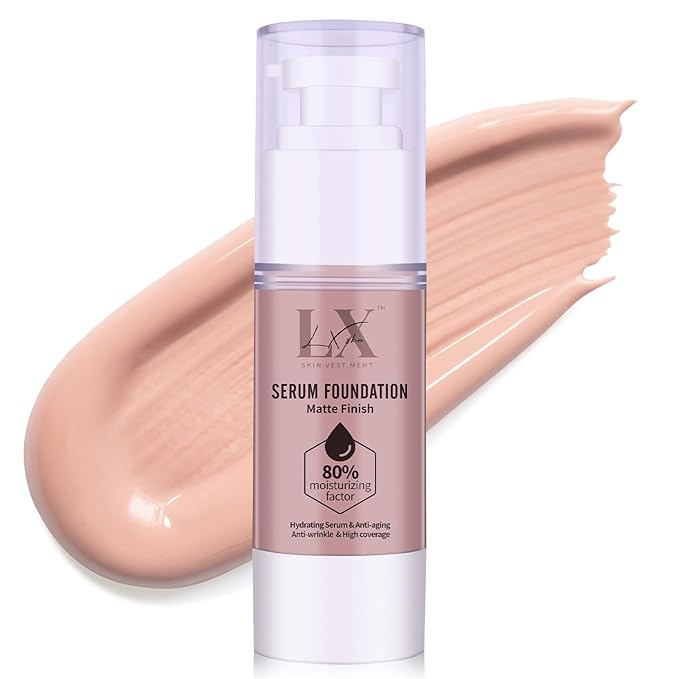 Moisturizing Foundation with 1% Hyaluronic acid, Deep Hydration & High Coverage Serum Foundation for A Smooth & Satin Finish, 108 Light