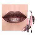 Kaely 2-in-1 Dark Borwn Metallic Lipstick and Lip Liner, Shimmer Liquid Metallic Lipsticks for Women, Glitter Lip Gloss Stain Long Lasting Waterproof Smudge Proof 24 Hour, Vegan Makeup, 11