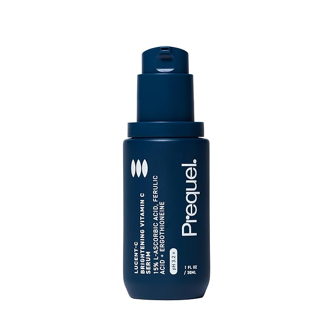 Prequel Skin Lucent-C, Vitamin C Serum for Face. Professional Facial L-Ascorbic Acid, Ferulic Acid Formula with Niacinamide. Clinical Skincare for Luminous Firm Skin. 1oz Pump