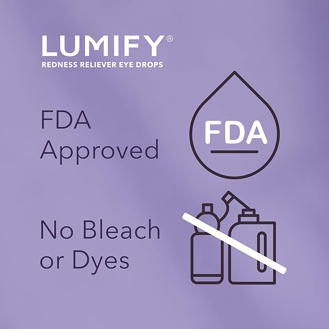 LUMIFY Eye Drops for Red Eyes, Redness Reliever for Brighter Looking Eyes, Works in 1 Minute & Lasts Up to 8 Hours, Eye Drops, 0.17 Fl Oz (5 mL)