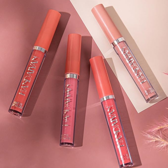 BestLand 3Pcs Matte Liquid Lip Lipstick Set for Women - 24H Transfer-Proof, Moisturizing & Non-Sticky I Warm Nude, Dusty Pink, Soft Coral I Vegan + Cruelty-Free for Daily & Party