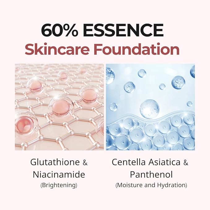 milktouch Cushion Foundation, 24H Flawless Skin, Radiant Shine, No Oxidation, Long-Lasting, Non-Creasing, 60% Hydrating Skincare Infused Korean, Stocking Stuffers, Christmas Gifts (25C Ginger)