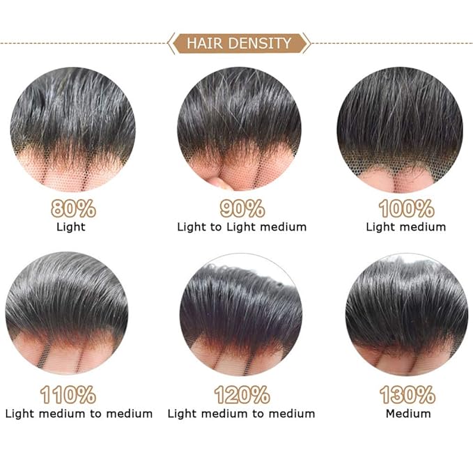 Mens Toupee Human Hair Piece French Lace Toupee for Man Hair System Indian Human Hair Replacement Systems V-Looped PU Front Hairpieces 8"X10" 2# DARKEST BROWN