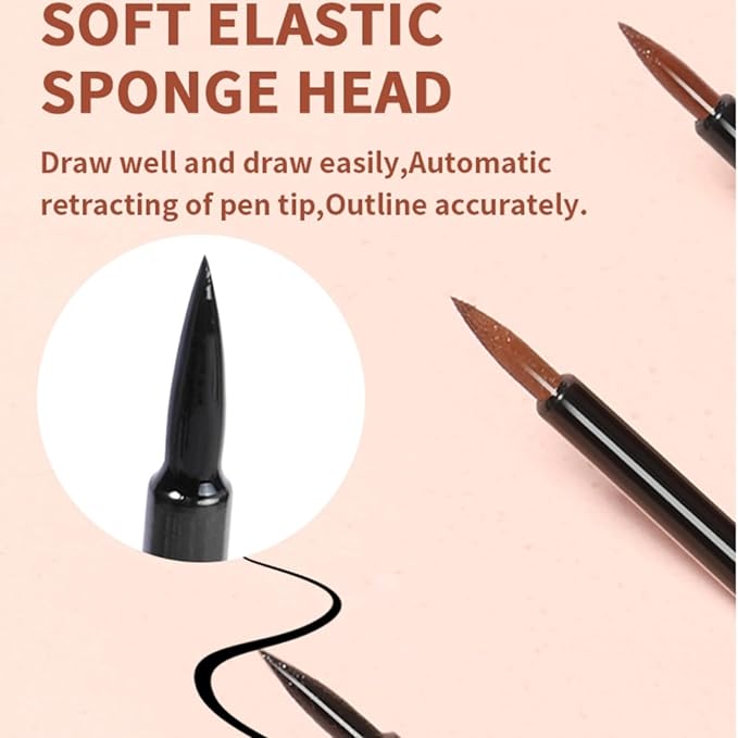 MAEPEOR Ultra-Fine Liquid Eyeliner Black High-Pigmented Matte Eyeliner Pen Stay All Day Makeup with Fine Brush Tip (M01 Black)