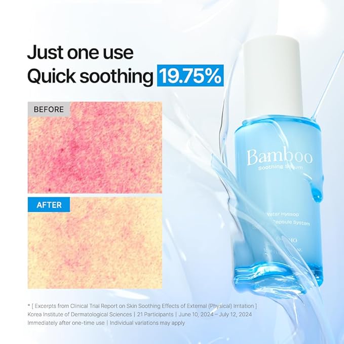 BERGAMO Bamboo Soothing Face Serum For Sensitive Skin - Hydrating Face Moisturizer, Lightweight Facial Serum, Vegan Skin Care, Hypoallergenic & Fragrance-Free, Korean Skin Care, 1.69fl.oz, 50ml