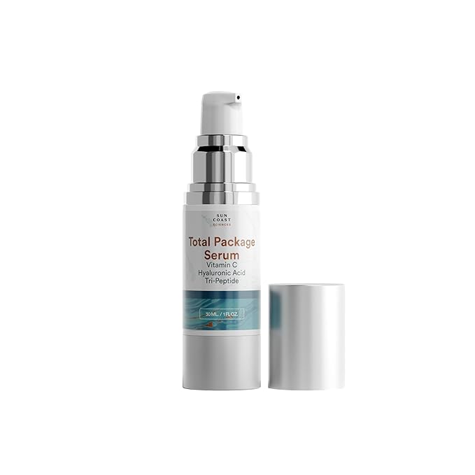 Sun Coast Sciences - Total Package Serum - Vitamin C Face Serum - Skin Care for Dark Spots, Vitamin C Serum with Hyaluronic Acid for Women and Men, 1 Fl Oz (Pack of 1)