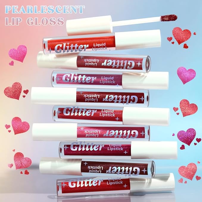 AMY'S DIARY Glitter Liquid Lipstick, Shimmer Metallic Lip Gloss, Long-Lasting Waterproof Lip Color, High Shine Sparkle Makeup,Lip makeup for woman (Fuchsia Shine 4#)