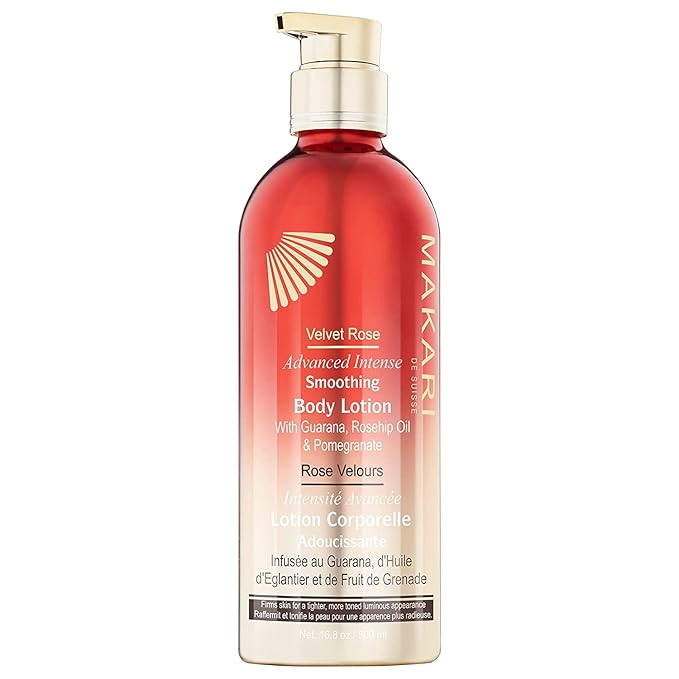 Makari Velvet Rose Advanced Intense Smoothing Body Lotion (16.8 oz) | Skin Firming and Tightening Lotion and Body Moisturizer | Anti-Aging Body Lotion for Dry Skin | Body Skin Care Products