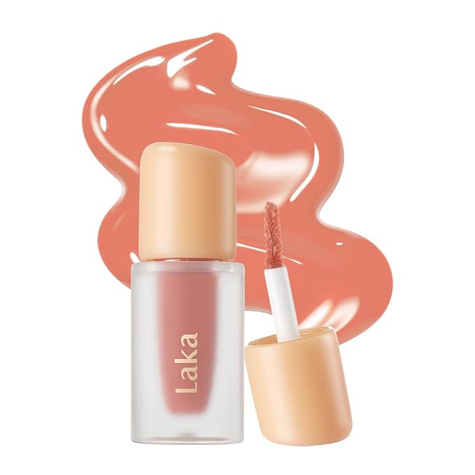 Laka Fruity Glam Lip Tint Mini, Glowing Lip Stain with Wide Color Spectrum, Hydrating & Lightweight Texture, Long-Lasting Bold Stain, Non-Sticky, Vegan, K-Beauty (#131 Creamcha)
