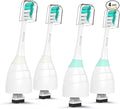 Replacement Brush Heads Compatible with Sonicare E-Series Toothbrush HX7022/66, Essence, Xtreme, Elite, Advance and CleanCare Screw-On Handles, 4 Pack