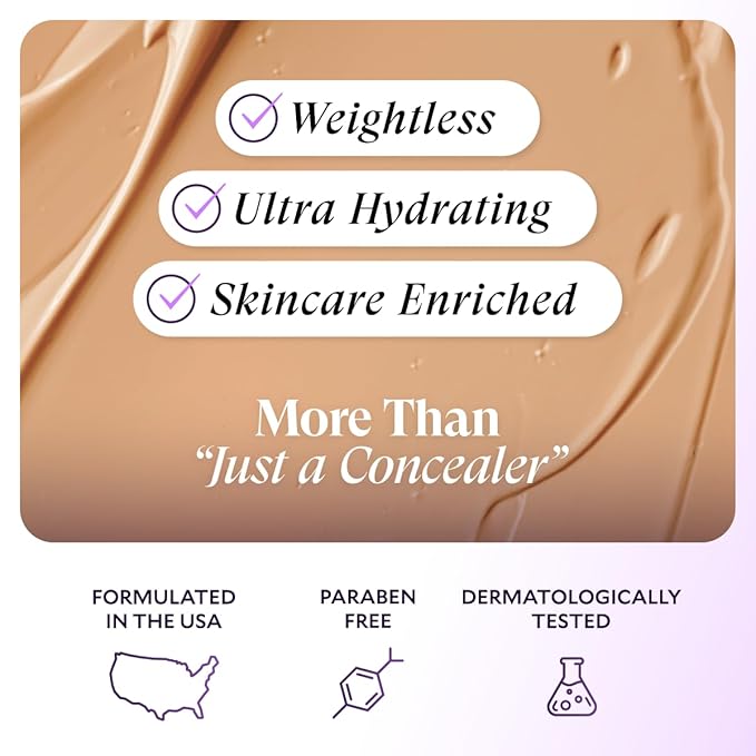 Fièra Luxury Concealer & Foundation with Anti-Aging Ingredients - Full Coverage for Dark Circles, Wrinkles, Fine Lines, and Spots, All-Day Wear For Mature Skin - Light, 0.5 FL. OZ. / 15 ML