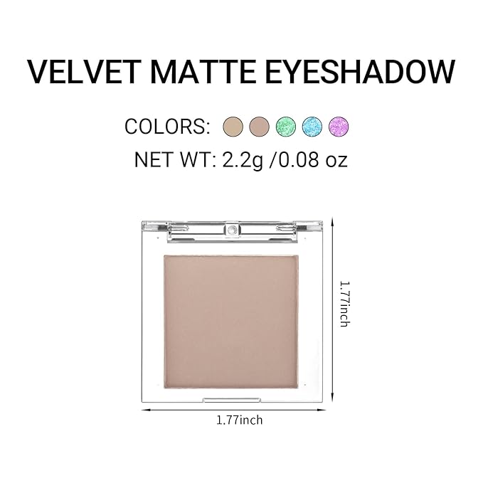 Erinde Single Beige Gray Matte Eyeshadow Palette, Natural Eye Shadow Makeup for Older Women, Neutral Nudes High Pigment Mini Monochrome Eyeshadow Sombra Para Ojos, Vegan & Cruelty-Free, C02 Dove Grey