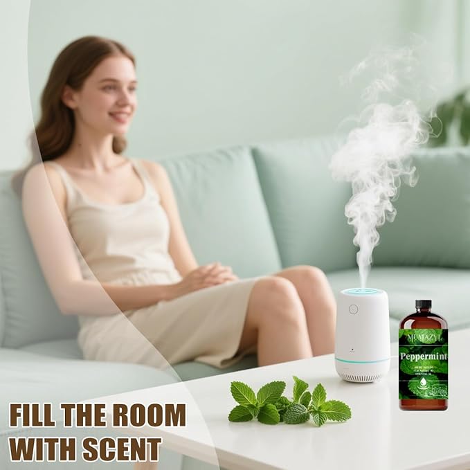 Peppermint Essential Oil, Peppermint Oil 16 Fl Oz 480ML for Diffuser Humidifier Yoga Cleaning DIY Candle Soap Making Essential Oils