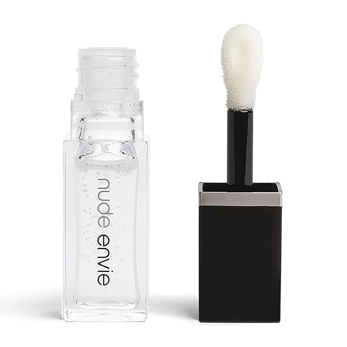 nude envie Lip Gloss - Certified Vegan Lipgloss Cruelty-Free and Paraben Free - Enriched with Vitamin E and Jojoba Oil (Illuminate)