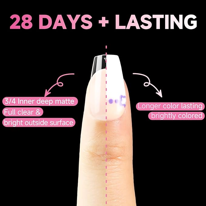UNA GELLA Short Coffin Nail Tips, 312pcs Short Coffin Gel Nails Tips Pre-shape Half Matte Fake Nails 12 Sizes Full Cover Press on Nails for Acrylic Nail Extension DIY Salon at Home