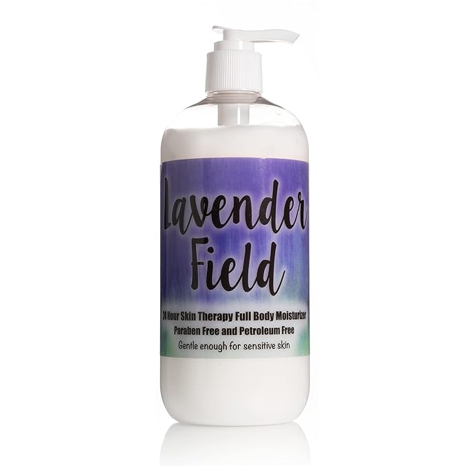 The Lotion Company 24 Hour Skin Therapy Lotion, Full Body Moisturizer, Paraben Free, Made in USA, Lavender Fields Relaxing Fragrance, w/ Aloe Vera, 16 Ounces