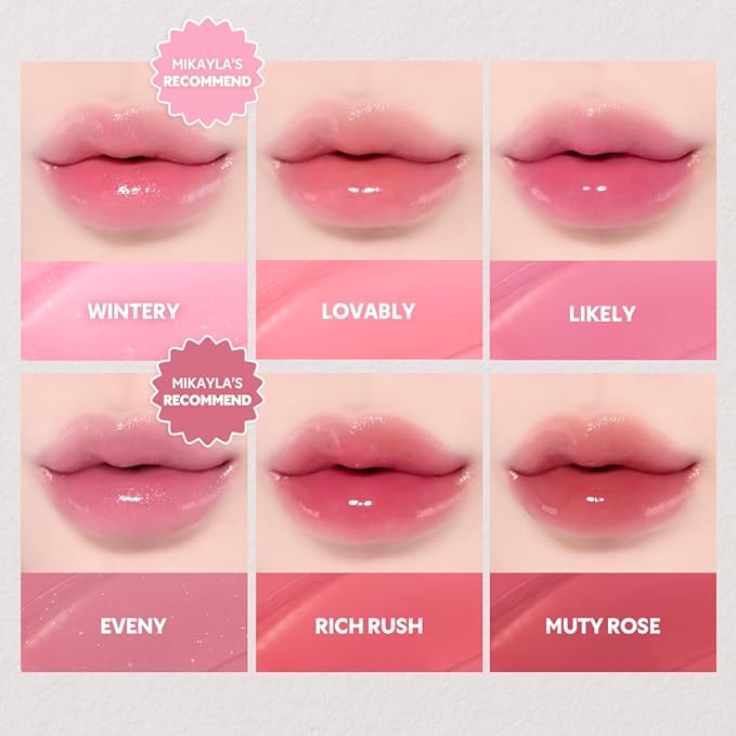 TIRTIR [*Mini Size Waterism Tinted Lip Gloss #22 Snowy Peach, 0.06 Fl Oz – Kiss Ready Lipgloss, 12H Long Lasting Non Sticky Natural Tinted Glow Korean Multiuse Cheek and Lip Tint for Women gift