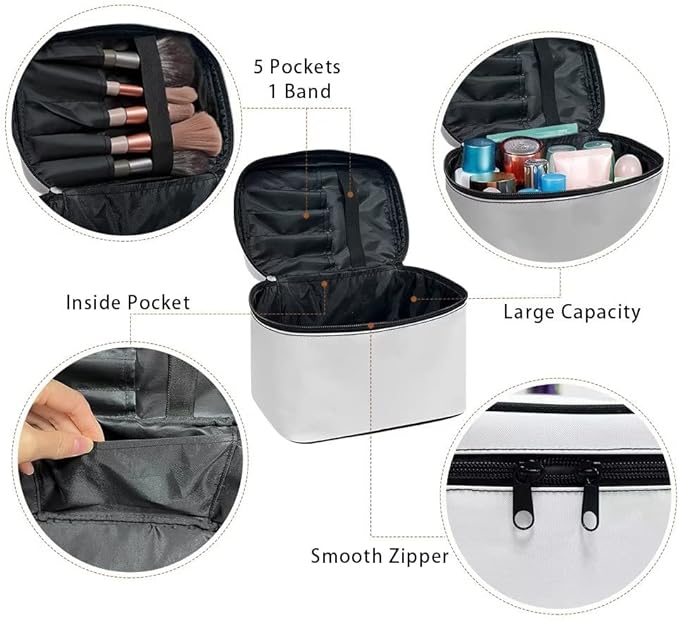 JoyLamoria Mushroom Blossoms Toiletry Bag Lightweight Cosmetic Bag Wallet Coin Purse
