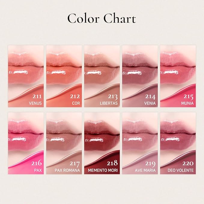 DINTO Blur-Glowy Lip Tint - Glossy Finish, Hydrating, Long Lasting, Lightweight Texture, Non-Sticky, Vegan & Cruelty-Free, K beauty (211 Venus, 0.11 fl.oz) (30 colors)