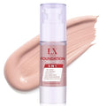 6-in-1 Makeup Infused with 1% Hyaluronic Acid- Matte + Poreless Liquid Foundation For A Glowing & Soft-Focus Look, Suitable for All Skin Types (408 Deep, Moisturizing Foundation)