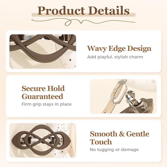 4 Pack Vintage French Barrette Hair Clips, 2025 New Hair Accessories for Women, Strong Hold No Slip Styling (Coffee)