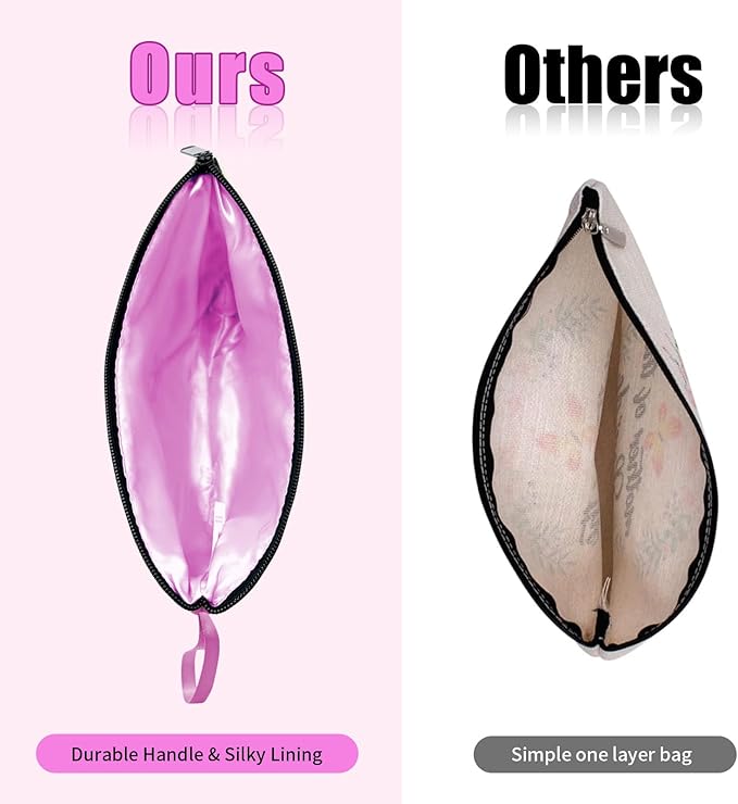 Vavabox A-Z Personalized Makeup Bag, Birthday Gifts for Women Mom, Gifts for Best Friend, Bride Bridesmaid Cosmetic bag (C, Purple)