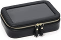 Pinkmik Clear Makeup Bag Transparent Travel Case for Cosmetics and Toiletries Women's Clear Car Bag with Zipper (Black, Small)