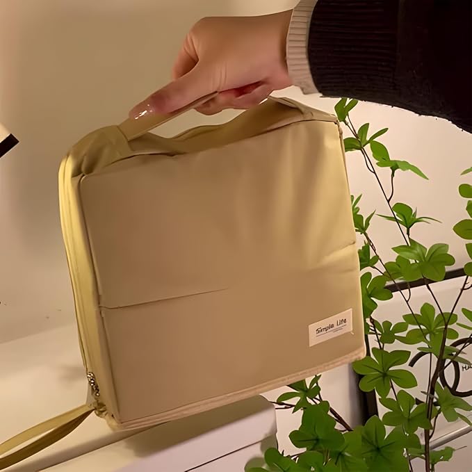 Makeup Bag,Standing Makeup Bag – Portable,Large Capacity Multi-purpose Large Capacity Oxford Cloth Standing Makeupbag Portable, Aterproof,Compartments and Handle (Black)
