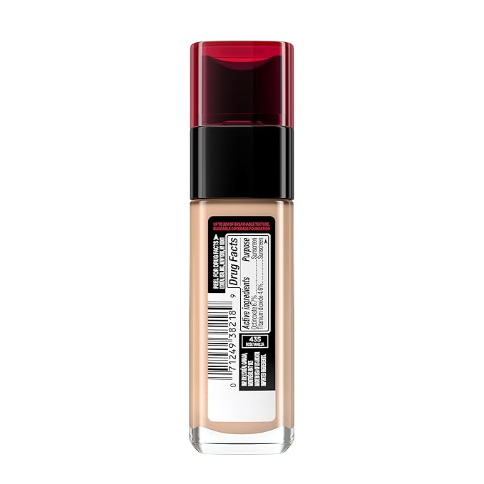 L'Oreal Paris Makeup Infallible Up to 32 Hour Fresh Wear Lightweight Foundation, 435 Rose Vanilla, 1 Fl Oz, Packaging May Vary