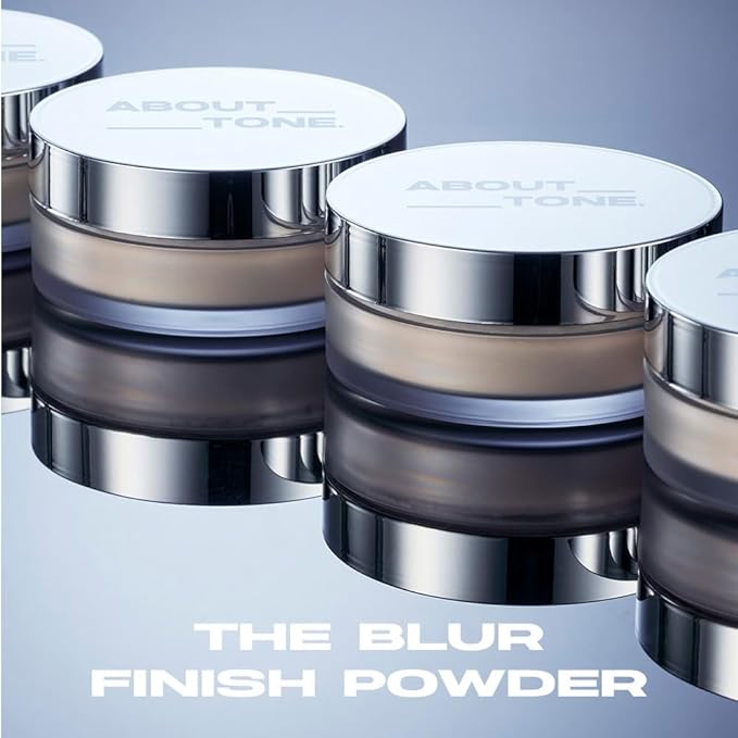 ABOUT TONE The Blur Finish Powder/Sheer Blurring Loose Powder, Lightweight Setting Powder with Long-Wear, Translucent Mineral Finishing Powder, Natural Skin Tone for Daily Makeup, Vegan, 10g/0.35oz.