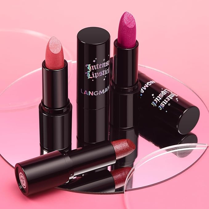 Jolilab 2 Pcs Sparkling Lipstick Lip Gloss Long Lasting Waterproof Moisturizer Lip Balm Glitter Shimmer Metallic, Diamond Shiny Bold Glow Goth Lipstick for Women Girls, Non-sticky