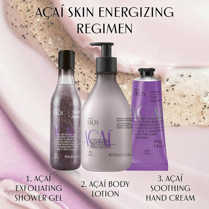 Natura - Ekos Açaí Revitalizing Body Lotion Refill - Vegan - 24 Hours of Soft Skin - Improves Elasticity - Acai Oil - Brazilian Beauty Secrets - Body Care - 13.5 fl oz (400ml)