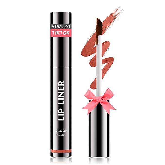 OETUIOW Lip Stain Peel Off, Lip Liner Moisturizing Long-Lasting & Waterproof, Transfer Proof & Plumping, Non-Stick Cup, Pink Color
