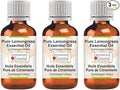 Greenwood Essential Pure Lemongrass Essential Oil (Cymbopogon citratus) Steam Distilled (Pack of Three) 100ml X 3 (10.1oz)