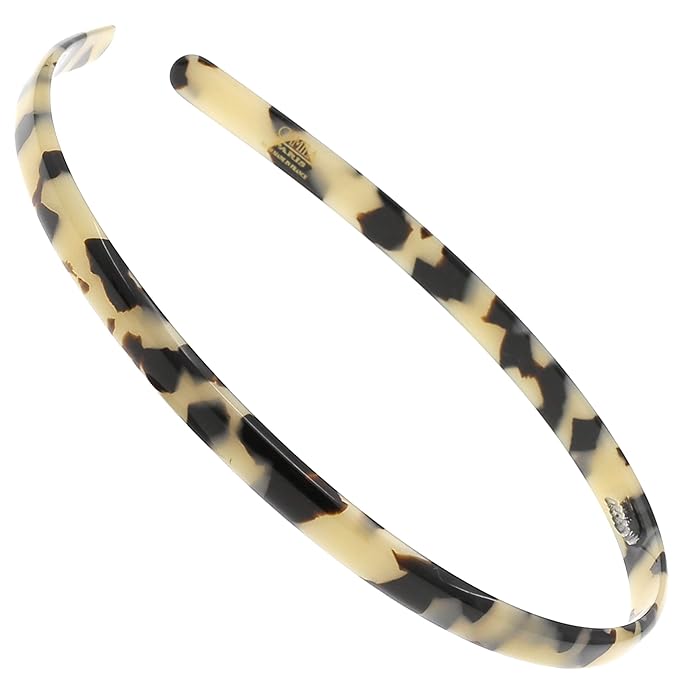 Camila Paris CP3470 French Headband for Women, Handmade White Tokyo, Strong Hold Grip Women's Hair Band, Ligth and Very Flexible, No Slip and Durable Styling Girls Hair Accessories, Made in France