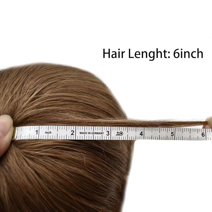 FACE MIRACLE Lace Front Mens Toupee Human Hair System Swiss Lace Center Toupee for Men Thin Skin PU Around Hair Replacement System V-Looped Mens Hair Wig Units 6"X9" 17R#BROWN/BLONDE MIX WARM TONE