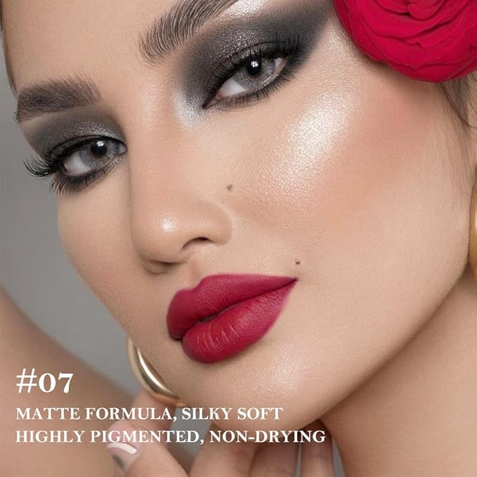 2Pcs Gradient Matte Lipstick Crayon Lip Liner pencil, Flawless Contour Gradual Ombre Effect lip Pencil, Lipstick for Women Long Lasting Waterproof Smudge Proof Lipstick Pencil 06#+07#